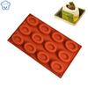 Moule Savarin Oval à 12 Cavités Moule Savon Moule à Muffins Cupcakes Silicone Gelée Argile Polymère Artisanat Art Moule Diy Outil de Cuisson Cuisine