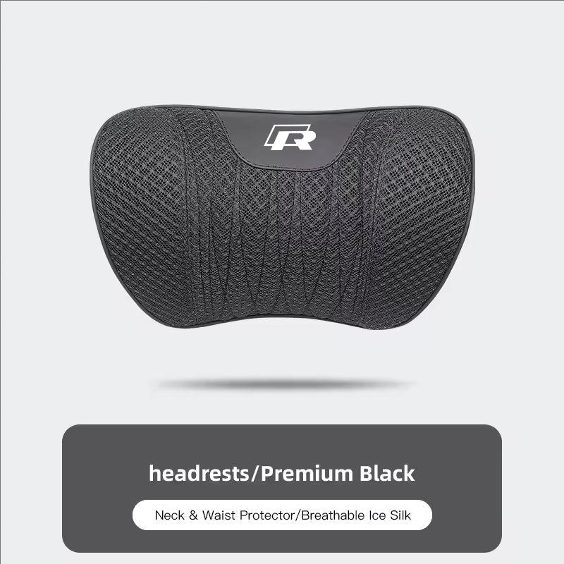 Car Neck Pillow Seat Cover Lumbar Support Headrest For VW GTI Polo T5 Passat Golf Tiguan Jetta CC T-ROC Scirocco Beetle Hub Cap