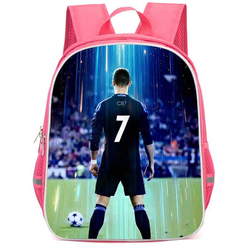 Cr7 Rucksack Hochauflösender Druck Große Kapazität Multifunktion Reißverschluss Oxford Rückenschutz Leichter Rucksack