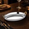 Oval Stainless Steel Serving Tray Versatile Aquatic Platter Rust-Resistant