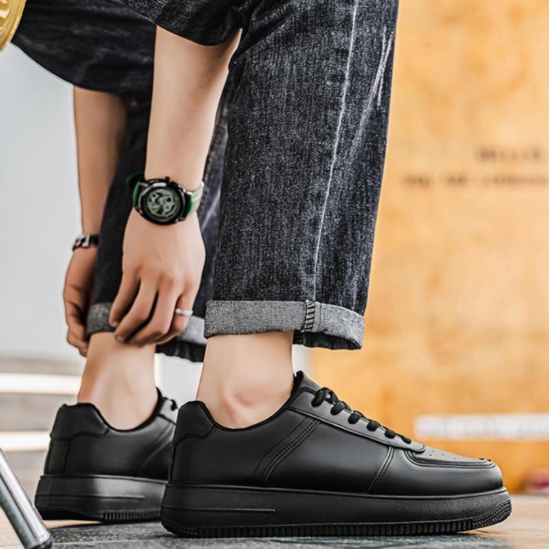 Black Men's Platform Sneakers All-match Breathable Height-enhancing Casual Shoes New Outdoor Fashion Skateboard Shoes Tenis 2025