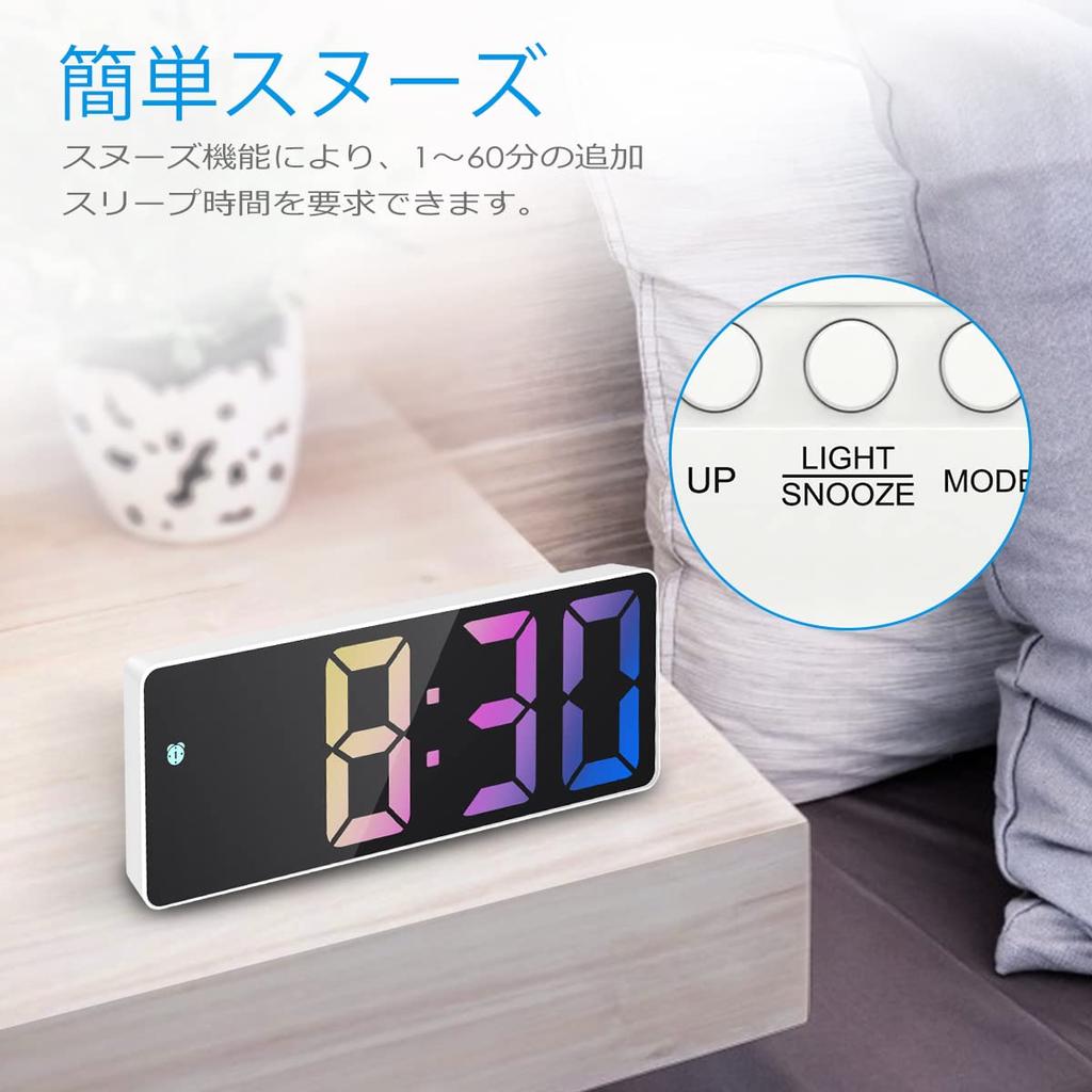 Digital LED Clock, Alarm Clock, Table Clock, Desk Clock, Temperature Display, Calendar Display, Brightness Adjustment, Dimmable, Large Screen, Alarm