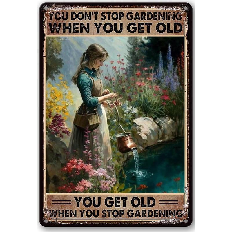 Vintage Metal Tin Signs Garden Signs And Into The Garden I Go To Lose My Mind And Find My Soul Sign Retro Wall Decor Hippie Room