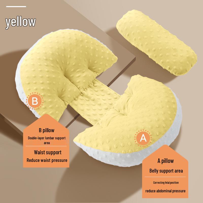 Almofada de Maternidade Transfronteiriça: Suporte para Dormir de Lado para o Abdômen, Proteção Lombar para Amamentação, Almofada de Abraço 3 em 1 Destacável para Gravidez e Parto.