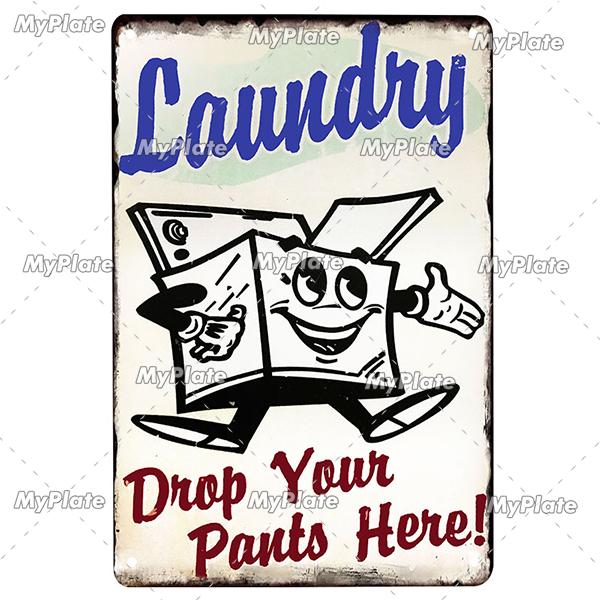 [MyPlate] Wäscherei-Vintage-Metallschild, Blechschild, Toilettendekoration, Männerhöhle, Plakette für Zuhause, Wanddekoration, Barschild, Heimdekoration, Heimposter