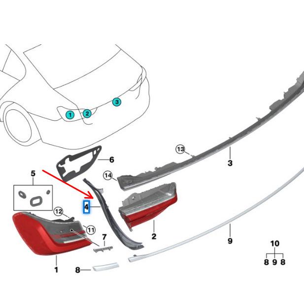 BMW 7 Series G11 LCI Flat Light Trim Panel (Part Numbers: 63219465927, 63219465928)