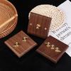 Black Walnut Wood Retro British Light Switch Socket Bedside Wall Lamp Switch LED Dimmer Pure Wood Brass Toggle Switch Board