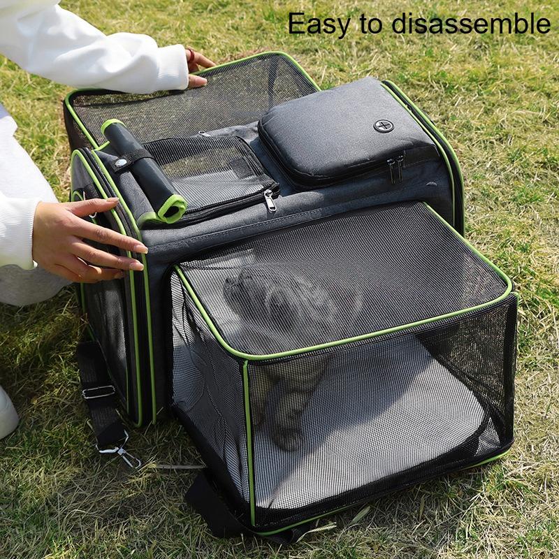 Collapsible Pet Bag for Outdoor Travel Portable Expandable Backpack Shoulder Cat Carrier Bag Handheld Dog Travel Carrier for Car