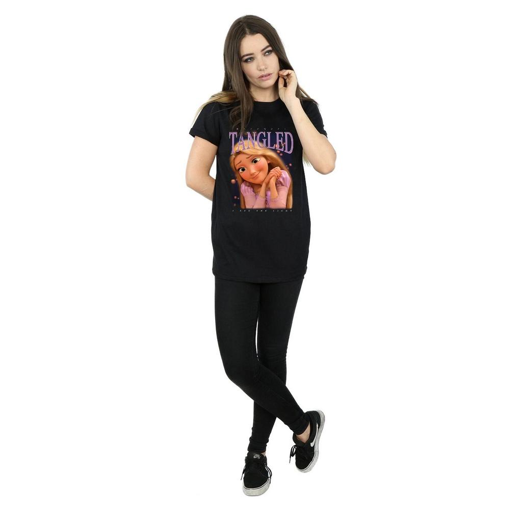 Tangled Damen/Damen Rapunzel Montage Baumwoll-Boyfriend-T-Shirt