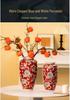 Red New Year Ceramic Vase - Chinese Desktop Ornament for Flowers