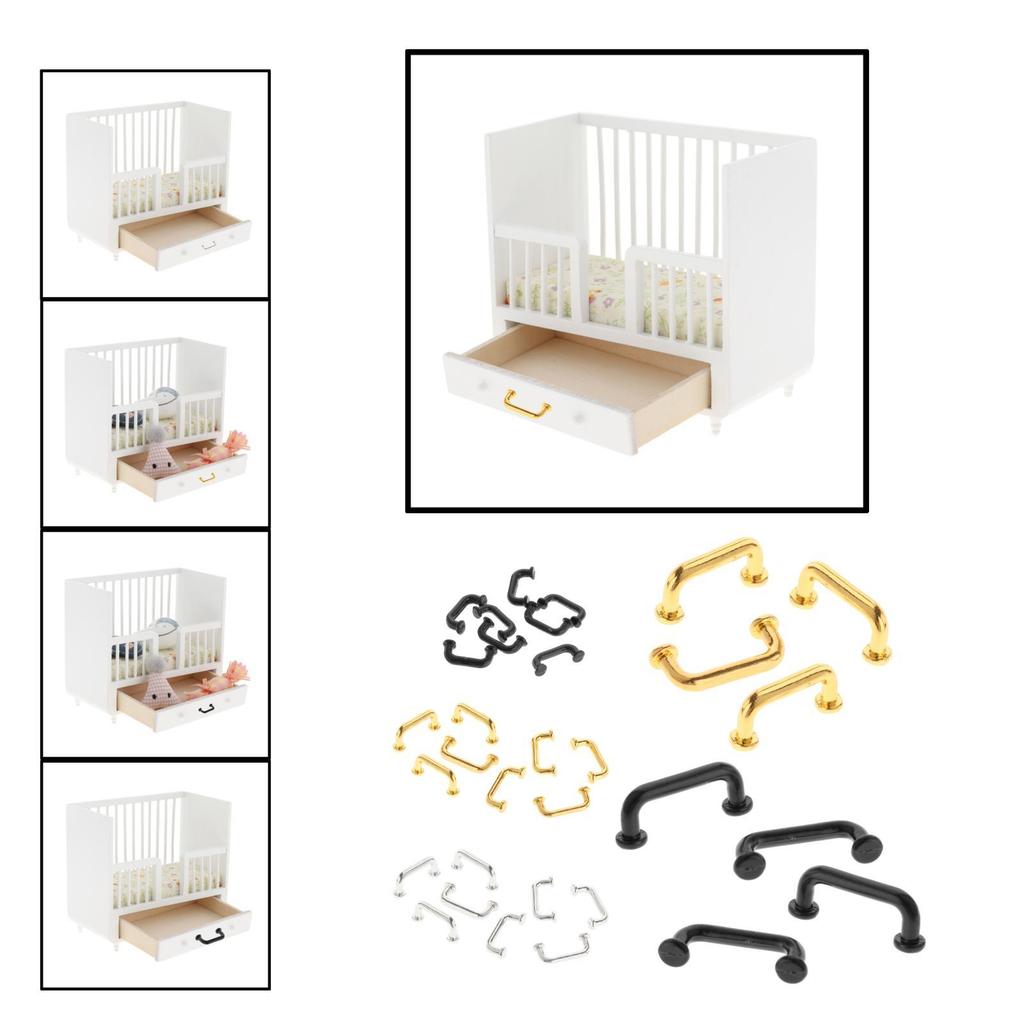 1/12 Mini Pulls Dollhouse Arch Shape Toy Drawer Handle for Furniture Cabinet