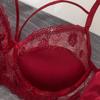 Sexy lace embroidered erotic underwear European and American pure desire bra sensual seductive thong set