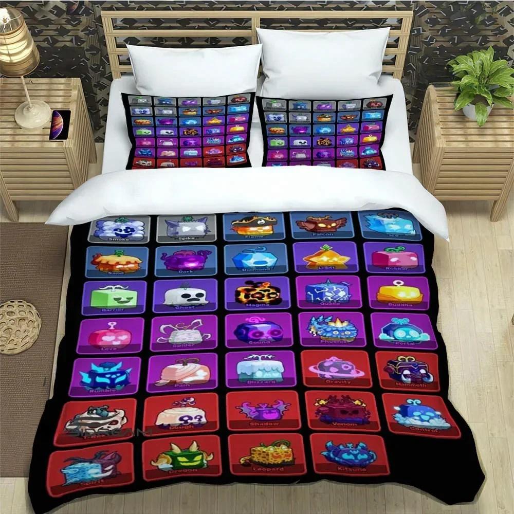 

Game b-blox Fruits Pinted Bedding Sets Exquisite Bed Supplies Set Duvet Cover Bed Comforter Set Bedding Set Luxury Birthday Gift EU single(135x200cm)