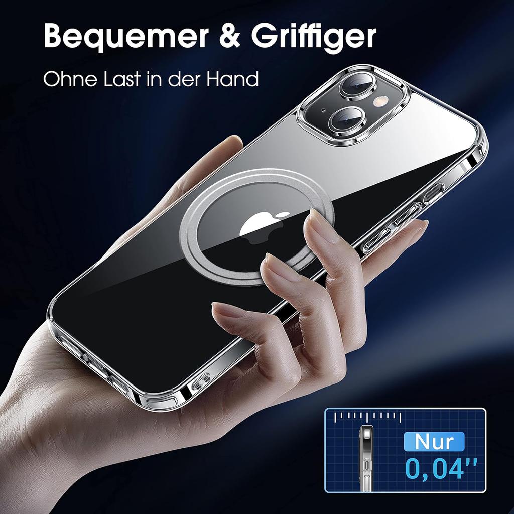 For iPhone 15 Phone Case Compatible with MagSafe TPU+PC Clear Back Cover