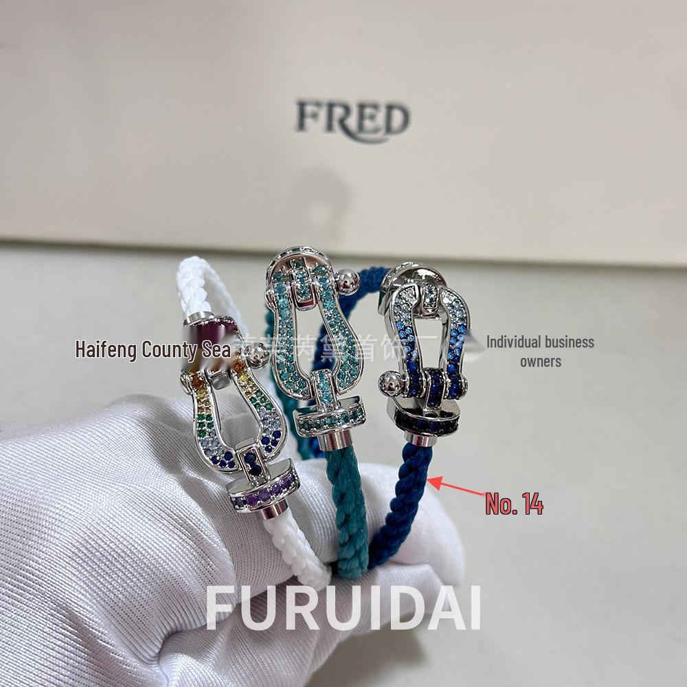 Fei Family Year of the Horse Diamond Horseshoe Buckle 8-Shaped Bracelet - Unisex, Versatile DIY Hand Rope for Couples