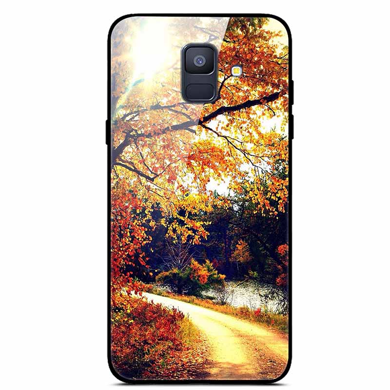 For Samsung Galaxy A8 Plus Cases A6 A7 2018 A8 2018 Tempered Glass Hard Back Cases For Samsung A6 Plus Covers Coque A7 A9 A8Plus