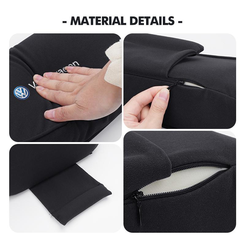 BIG1 Car Suede Headrest Neck Support Soft Seat Lumbar Accessories For Volkswagen VW Polo Jetta Sagitar Magotan Passat B5 B6 B7 CC