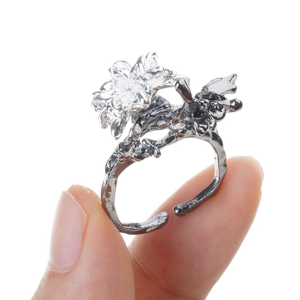 Anéis Mando Flores Ajustáveis para Mulheres e Meninas Spinner para Alívio da Ansiedade com Designs de Girassol, Margarida e Borboleta