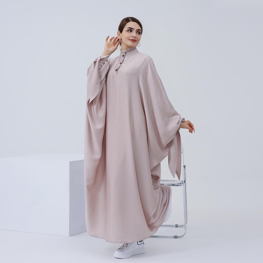 2023 Loriya LR620 Solid Color Long Swing Robe Dress