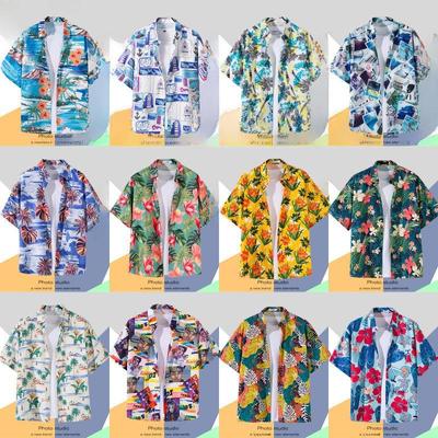 Camisa Havaiana Masculina Floral de Manga Curta Estilo Vintage de Hong Kong 2022 - Jaqueta Retro Tendência