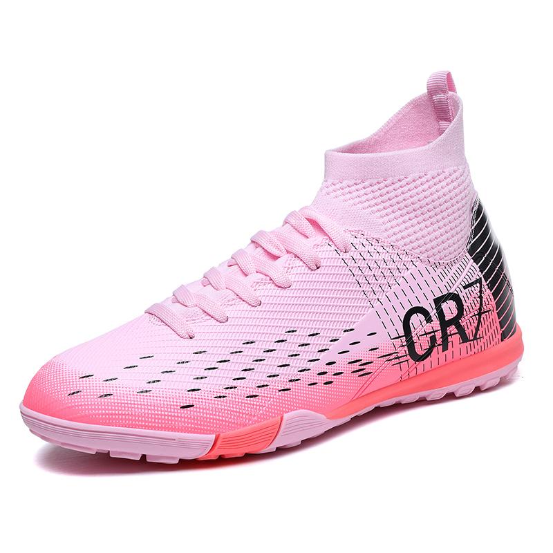 Unisex High Top Soccer Shoes Autumn Kids Teenager Turf And Firm Ground Cleats For Amateur Match Daily Football Training Outdoor