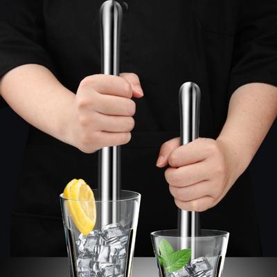1PC Stainless Steel Crushed Popsicle Round Head Lemon Fruit Juicer Bar Bartending Mashed Kitchen Wine Glass