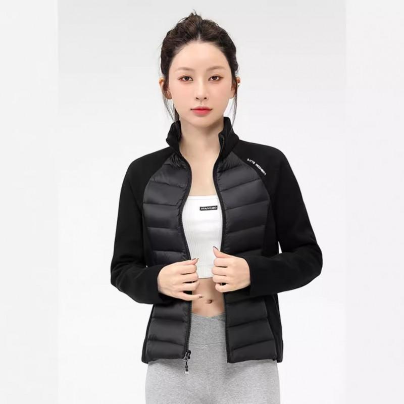 Womens Lightweight Down Jacket With Stand Collar 90% White Duck Quick-Dry Outdoor Yoga Coat Winter