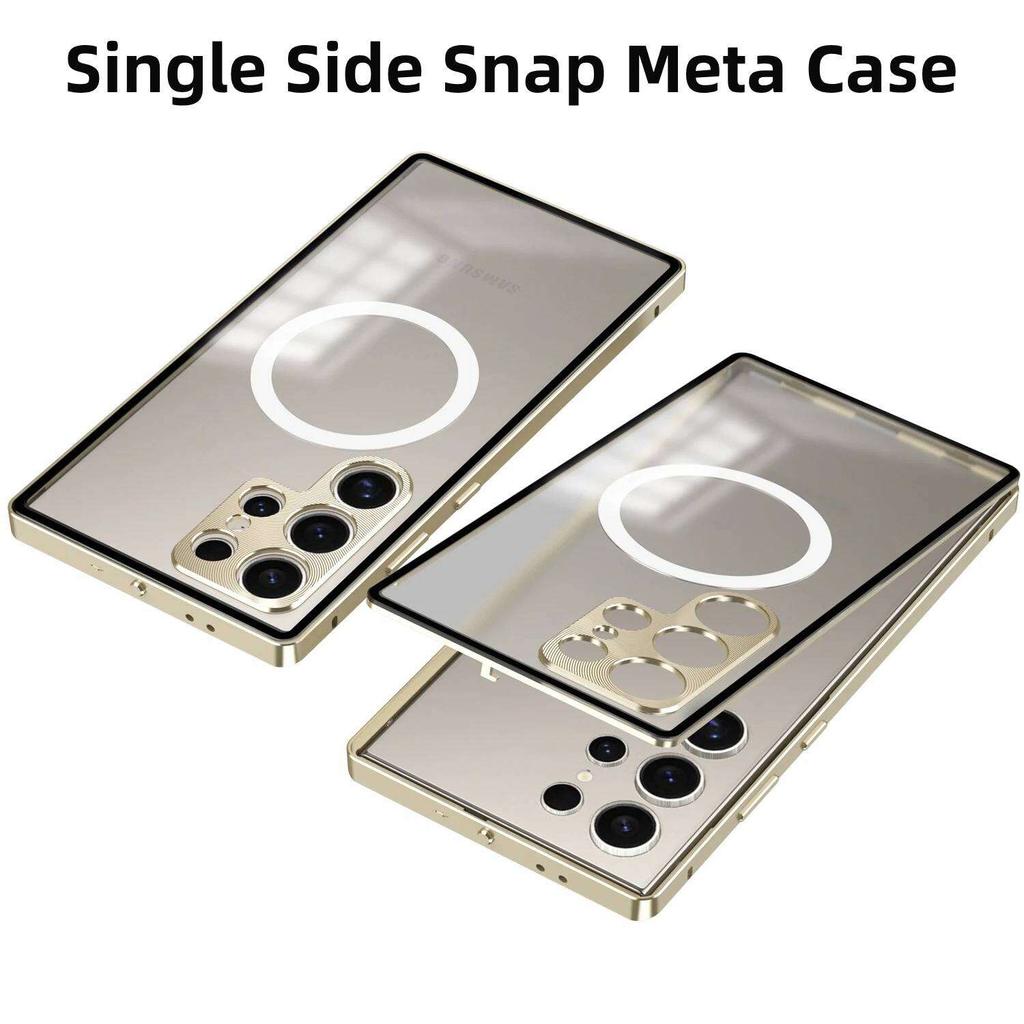 Magnetic Case for Samsung Galaxy S25 Ultra S24 S23 Plus S25+ S24+ Magsafe Metal Spring Aluminium Alloy Lens Protection Matte Back Phone Bumpers