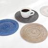 Concise Round Linen Braided Cup Coaster Heat Insulated Bowl Plate Place Mat
