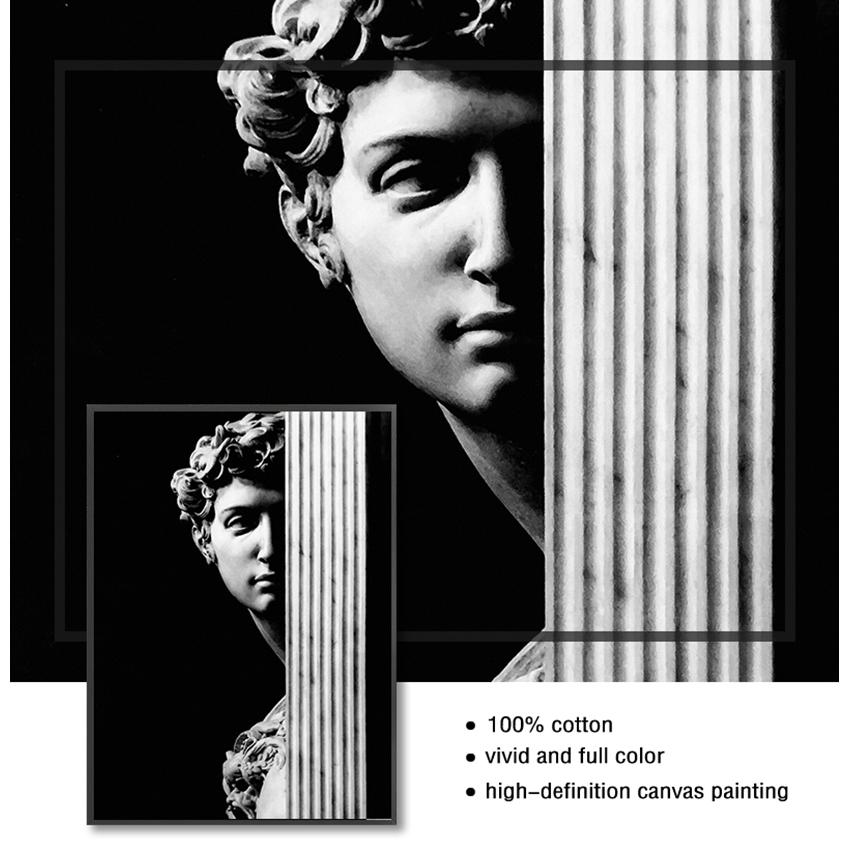 Posters Print Pictures for Living Room Home Decor Vintage David Figure Sculpture Black and White Canvas Paintings Wall Art