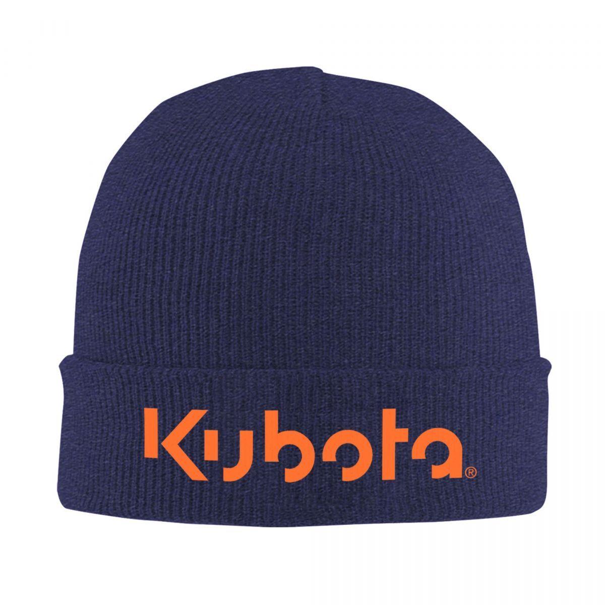 Оранжевая вязаная шапка с логотипом Kubota, теплая шапка-бини, бейсболка
