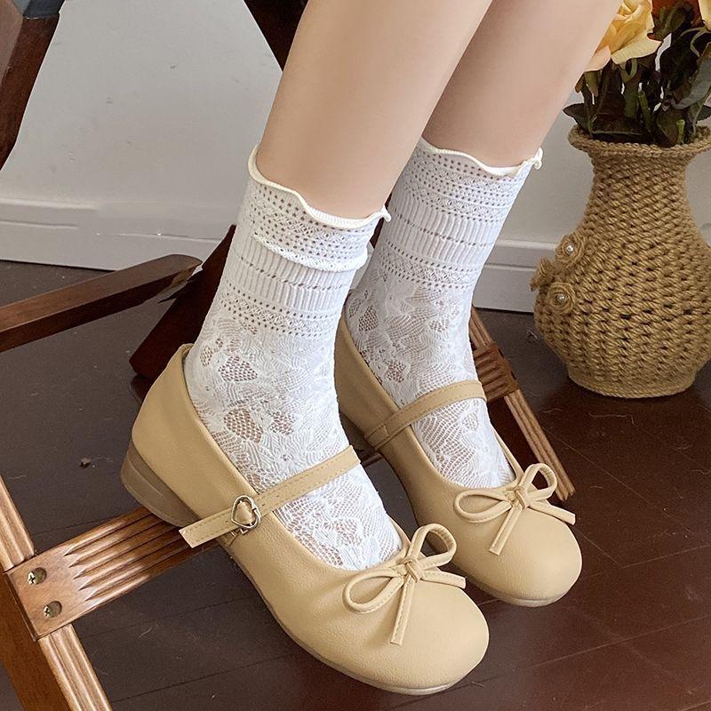 

Retro round head flat bottom small leather shoes women s new spring and autumn versatile skirt soft sole Mary Jane single shoes 40 абрикосовый