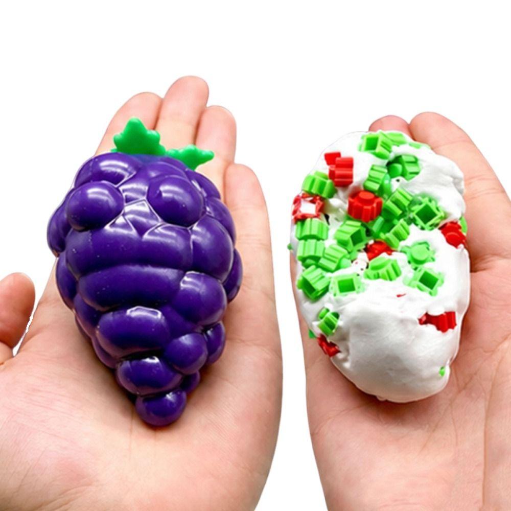 Crunchy Crackling Grape Squishy Toy Soft TPR Fidget Toy Novelty Grape Stress Ball Home Decoration