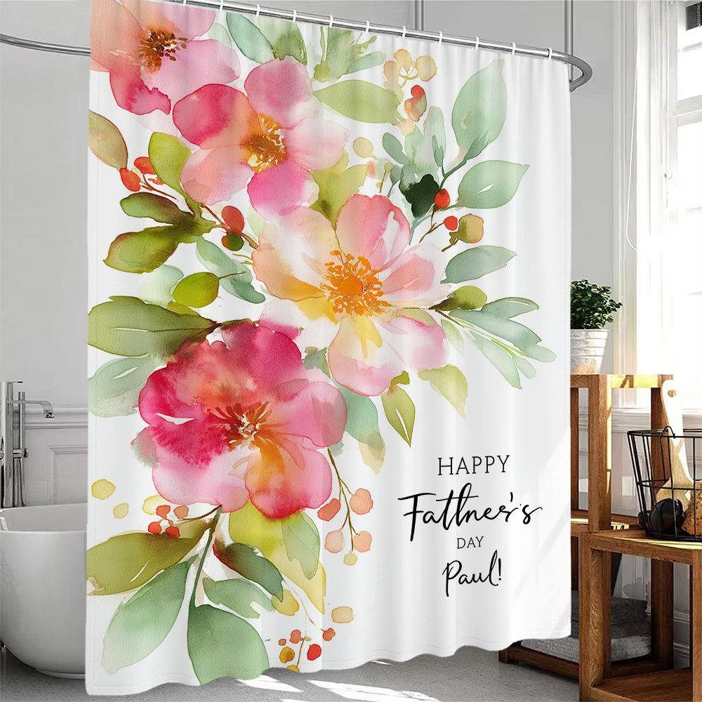 

1 Piece Beautiful Flowers And Plants Shower Curtain, Bathroom Decorative Shower Curtain, Waterproof Shower Curtain With Hook W60H190(CM)-1 Pcs