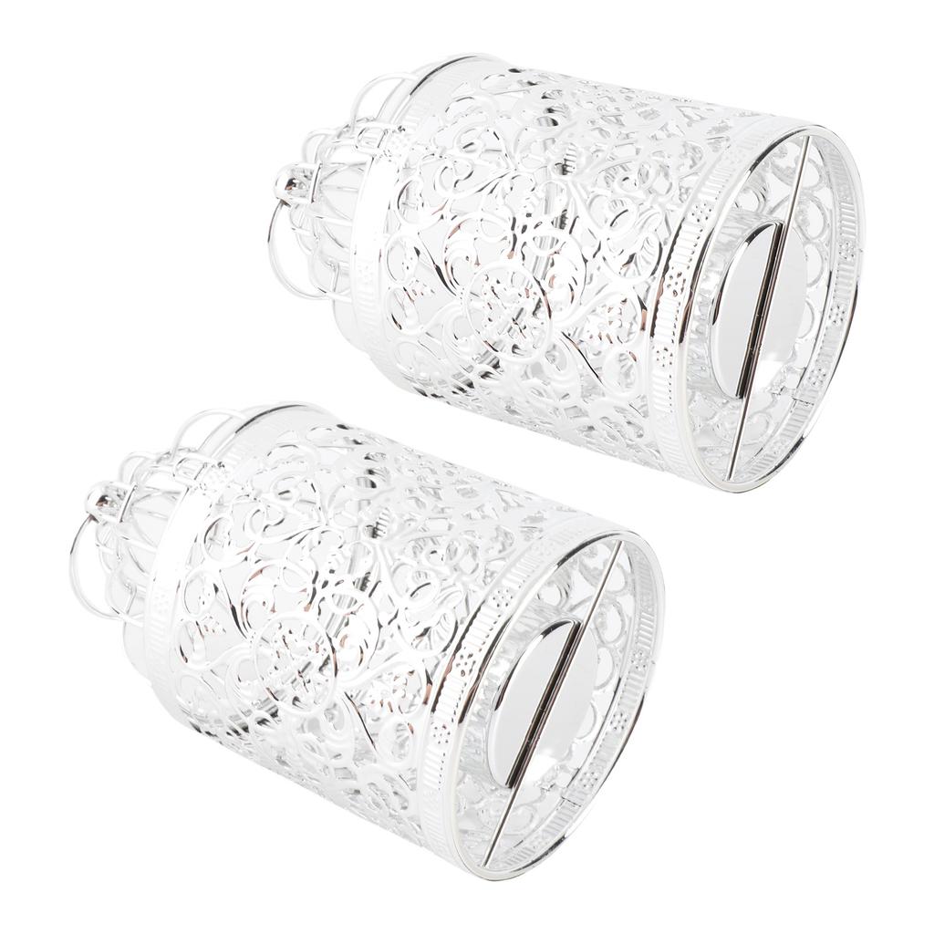 2 Pcs Bird Cage Candle Holder Vintage Exquisite Elegant Hollow Out Pattern Metal Candlestick for Party Decoration