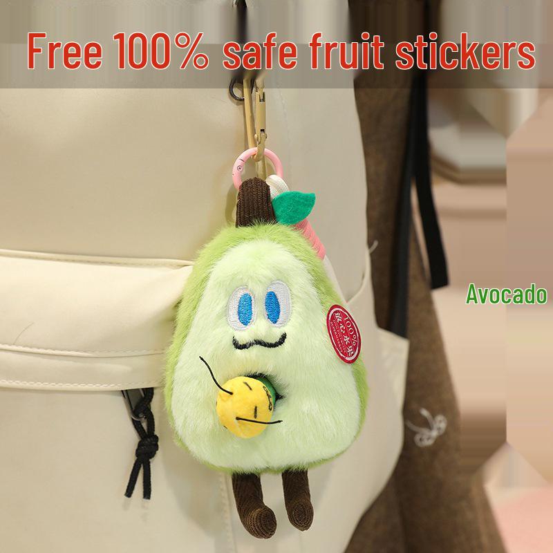 Adorable Bug Eats Fruit Pendant: Apple, Mango, Avocado, Peach - Perfect New Year Gift for Her