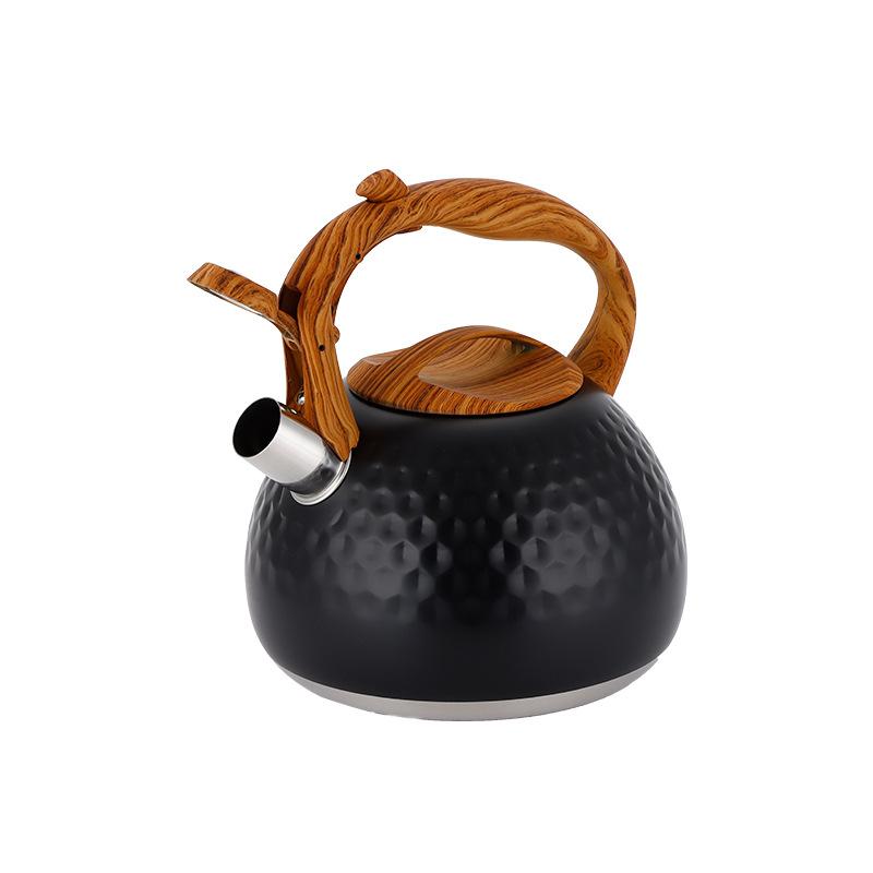 Capacity Household gas stove Black whistle opening kettle Induction cooker kettle 3 liter black diamond pattern kettle