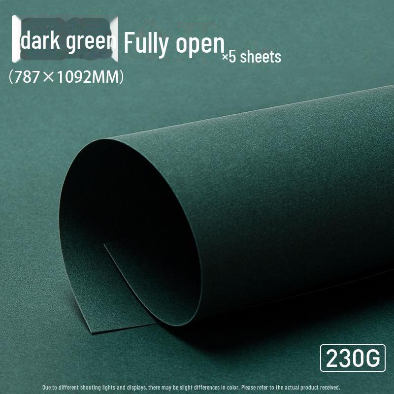 Yuanhao Handmade Cardstock: Light/Dark/Army/Forest Green 4K A4/A3 Background Paper for Kindergarten Projects.