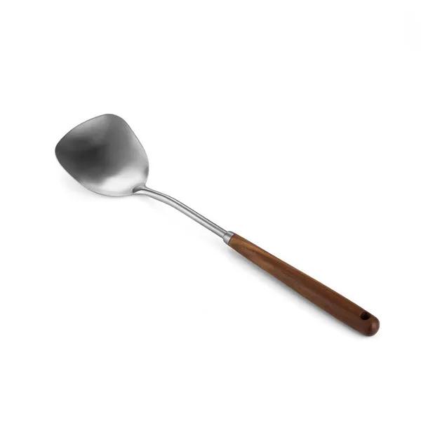 

Вок-лопатка, половник для супа из нержавеющей стали 304 с деревянной ручкой, кухонные принадлежности для готовки, настенное крепление