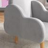 Children S Armchair Up To 3 Years Old With Cloud Shaped Armrests In Fabric 46x51x55cm Gray