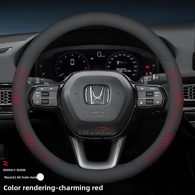 Leather Car Steering Wheel Cover for Honda HRV CRV Pilot Civic City ZRV Passport 2022 2023 2024 2025 2026 Accessories