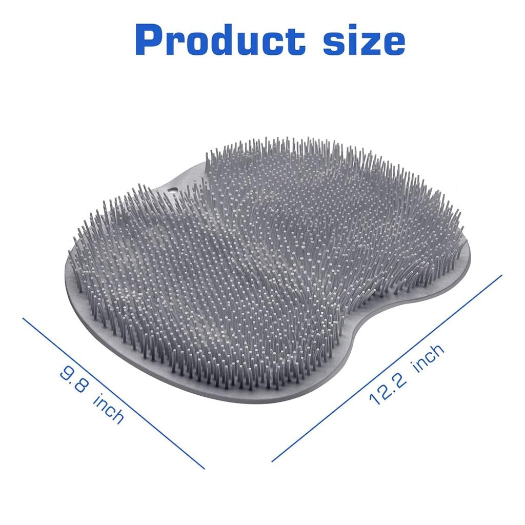 SIMESTICH Shower Foot Scrubber Mat & Back Washer Pad – Wall-Mounted Exfoliating Bath Mat with Suction Cups | Non-Slip Foot Cleaner & Body Scrubbe