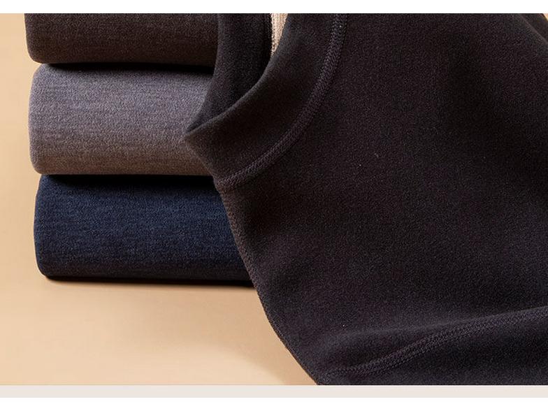 Herren Übergröße Extra Warmes Fleecegefüttertes Unterwäscheset für Herbst und Winter