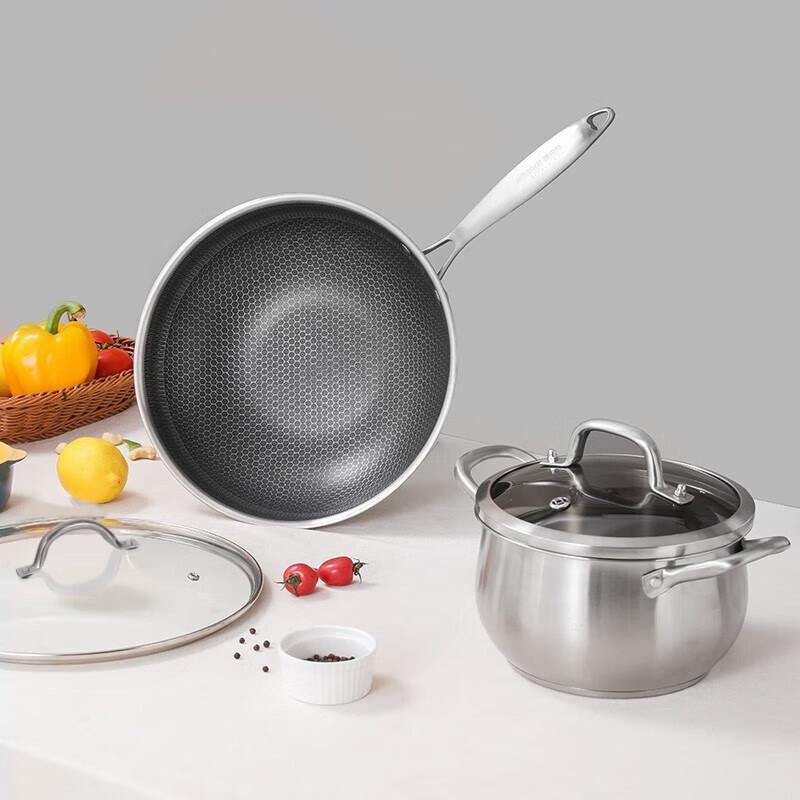 KOBRAH Platinum 3-Piece 304 Stainless Steel Cookware Set