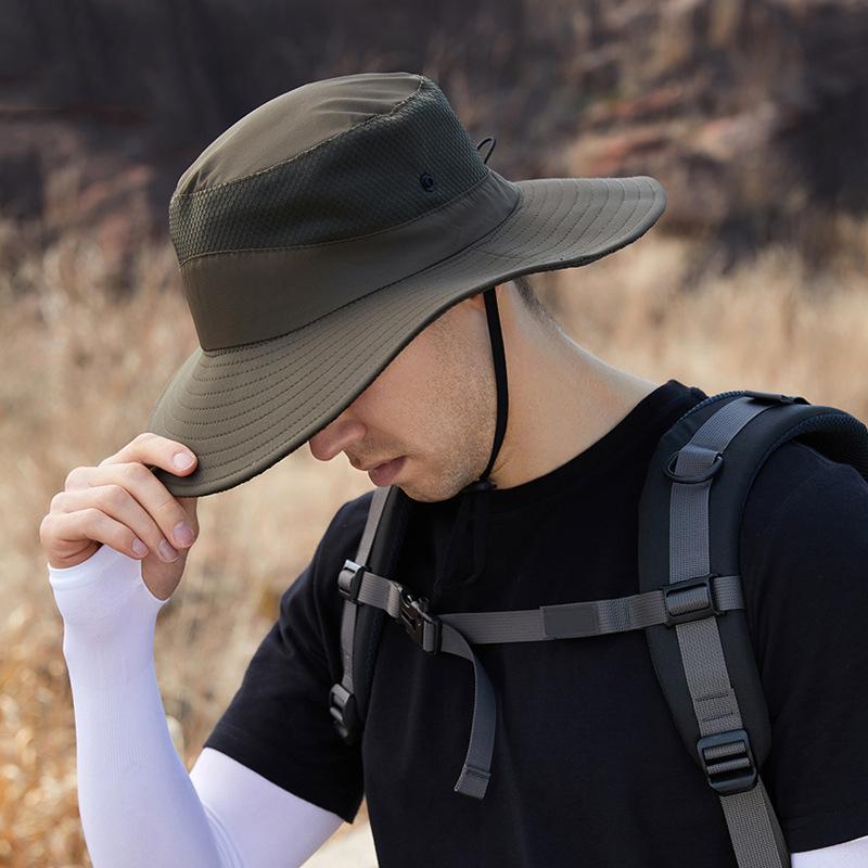 Letní UV ochrana Čepice proti slunci pro ženy Muži Prodyšná síťovina Turistická Rybářská čepice Venkovní Široká krempa Rybářská čepice Pánská čepice Bucket