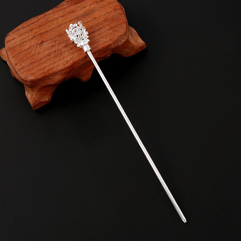 

10pcs Women Vintage Hairpin Copper Rhinestones Hair Stick Chopstick Smooth High Quality Wedding Party Prom Night Hair Accessory серебряный