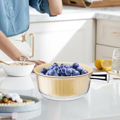 Fruit Wash Bowl Veggie Strainer With Handle Draining Basket Veggie Cleaner Bowl Portable Fruit Washer For Rinsing Food Draining