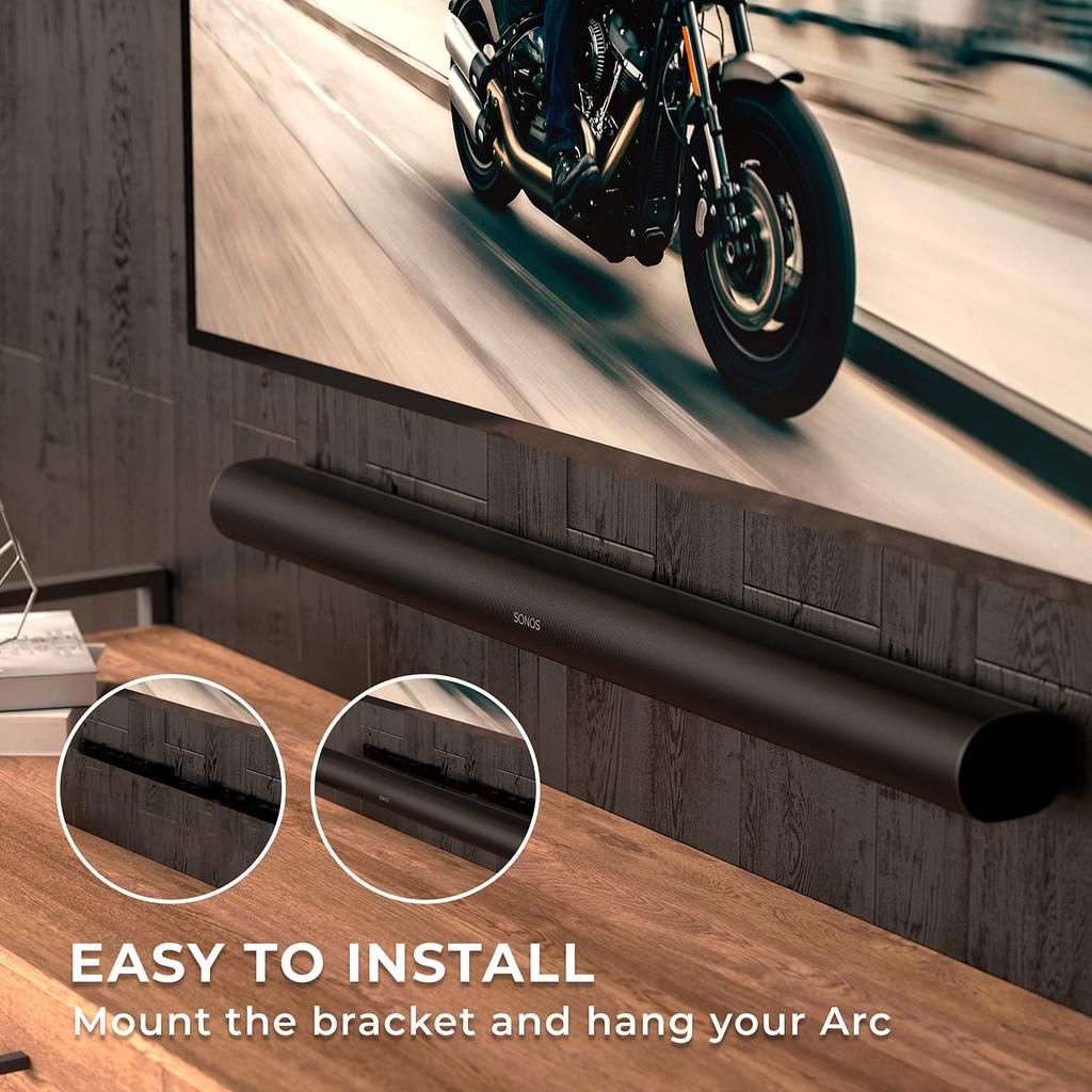 HumanCentric Wall Mount Compatible with Sonos Arc Soundbar Floating Style Mount Bracket Compatible with Sonos Arc Wall Mount Soundbar Mount for Sonos