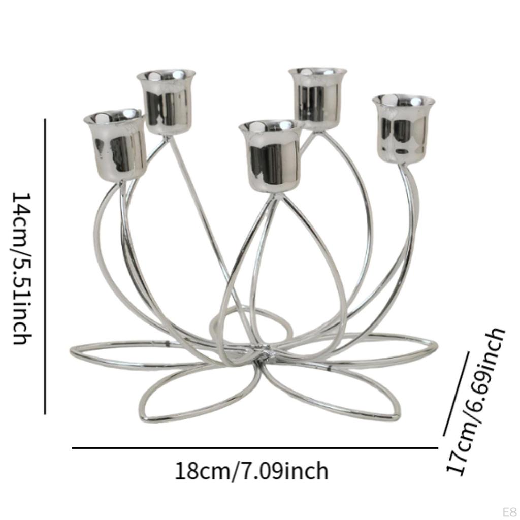Decorative Iron Candelabra for Office And Bathroom with Pillar Candle Holder