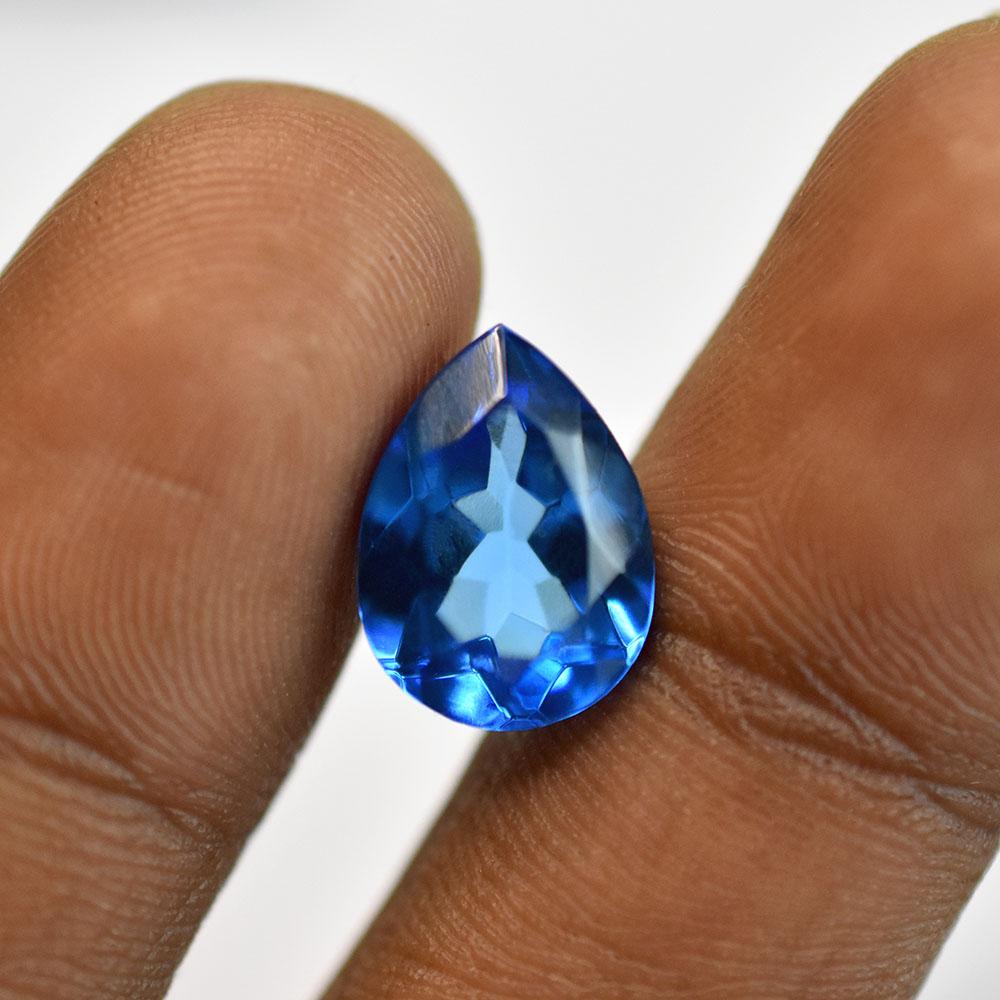 Natural Blue Sapphire Pear Cut 7.10 Ct Certified Gemstone For Jewelry Making